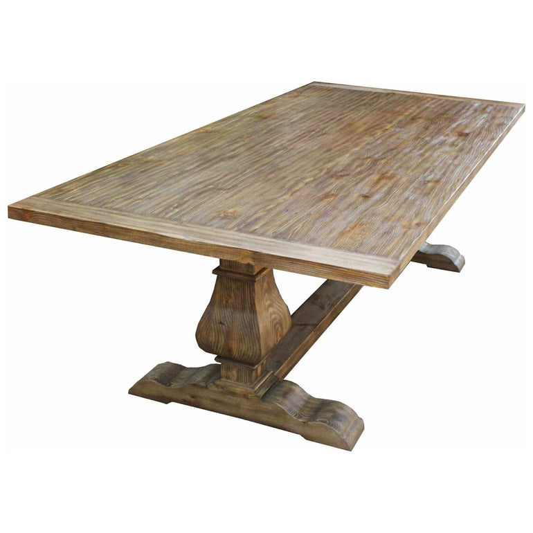 Segovia Reclaimed Wood Trestle Dining Table in Reclaimed Wood
