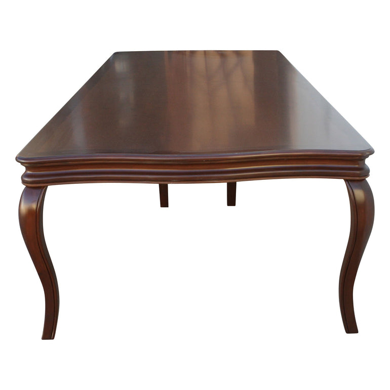 Handmade Large Dining Table with Cabriole Legs and Reeded Apron