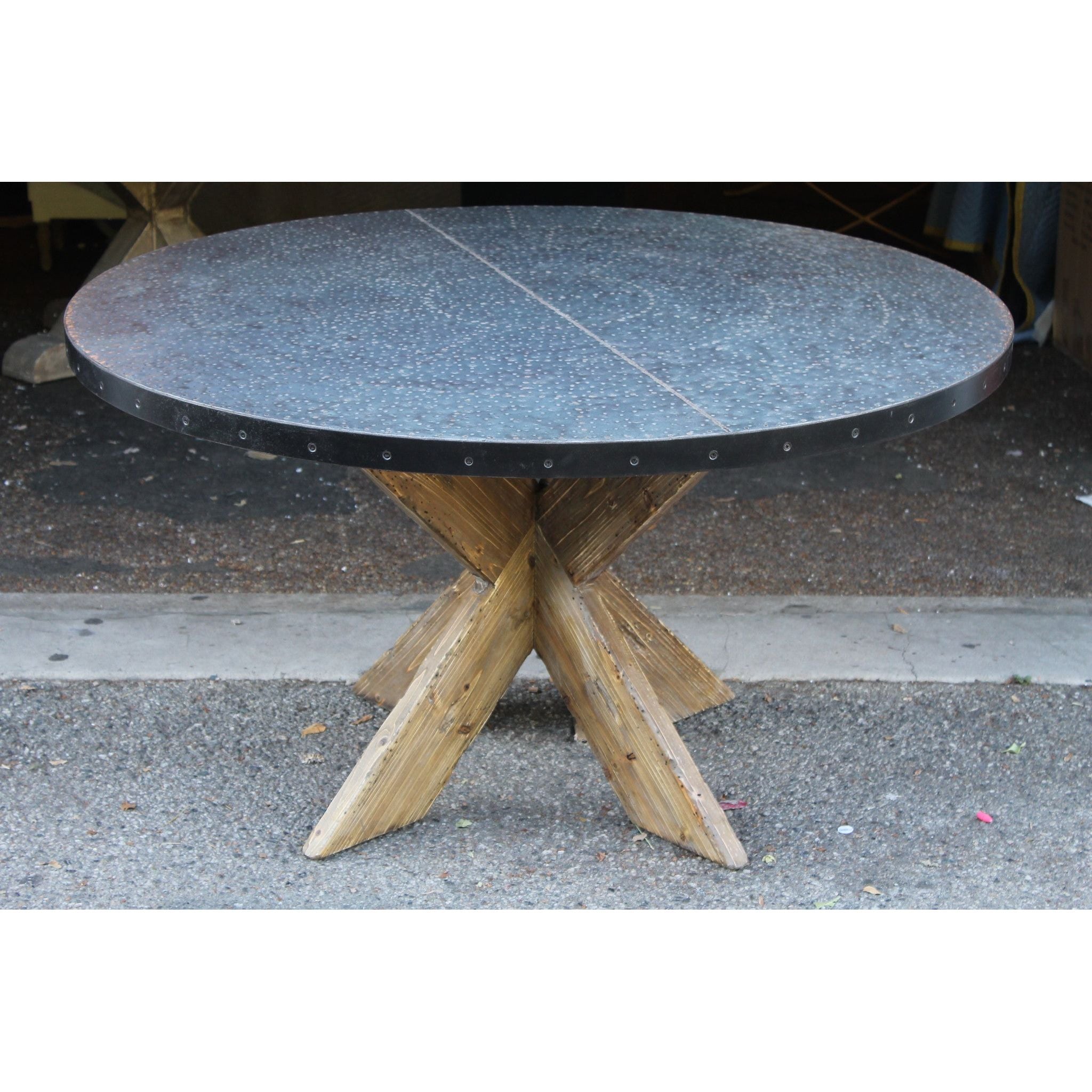 Zinc Top Round Dining Table Zinc Top Dining Table
