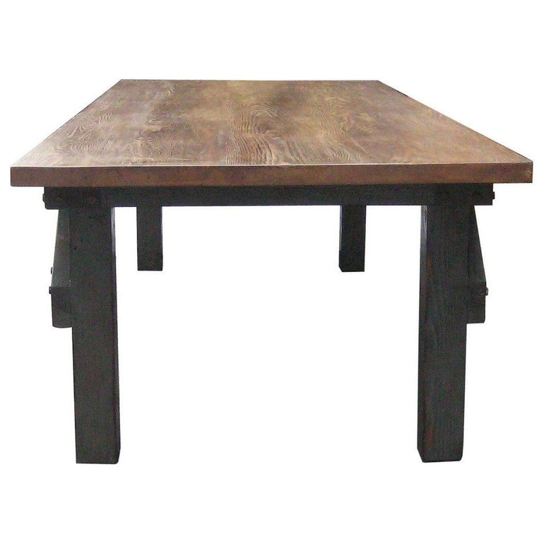 Industrial Work Bench Dining Table in Reclaimed Wood
