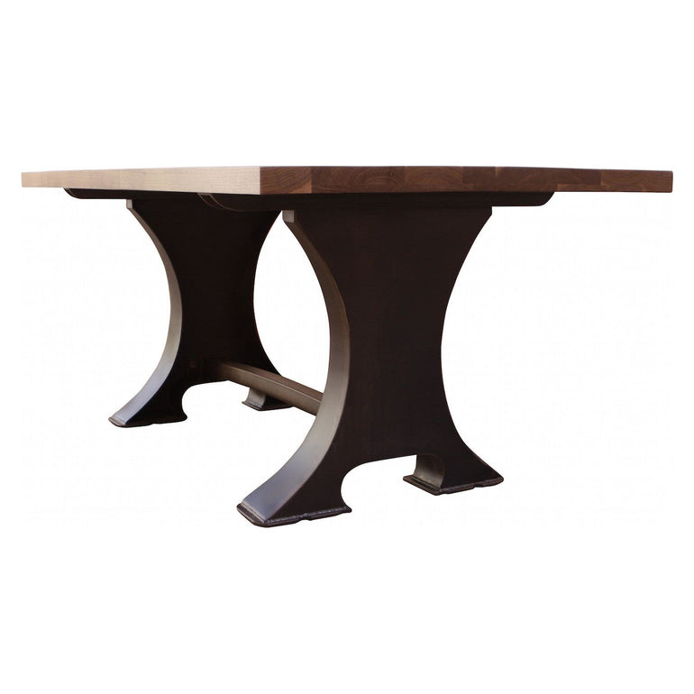 metal and wood dining table