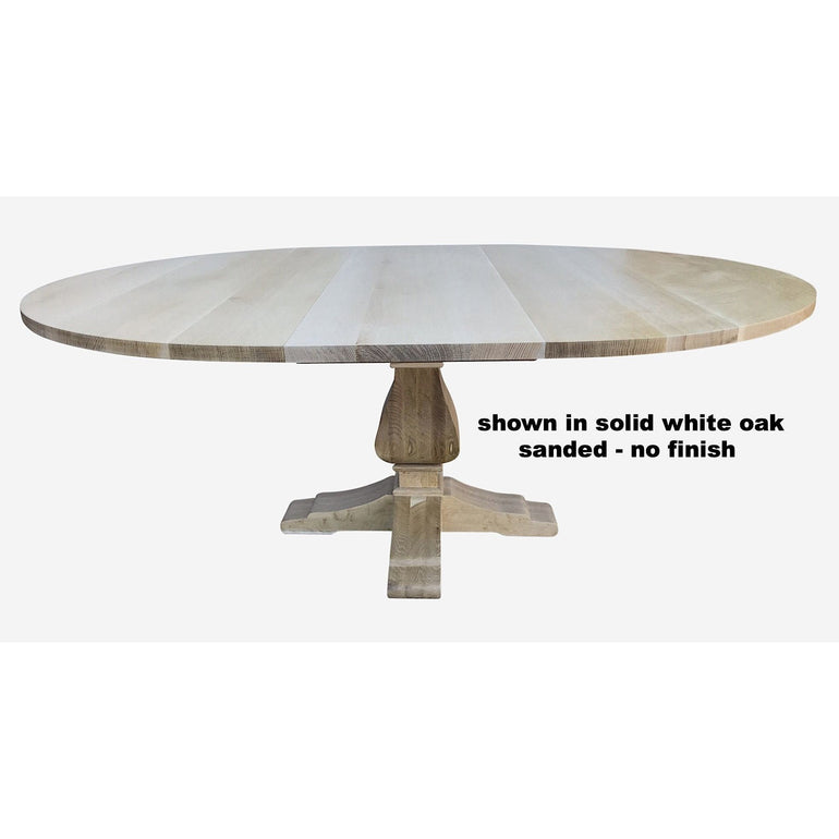 solid white oak oval dining table