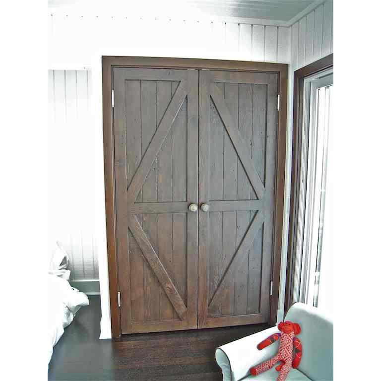 Custom Reclaimed wood and Mahogany closet doors