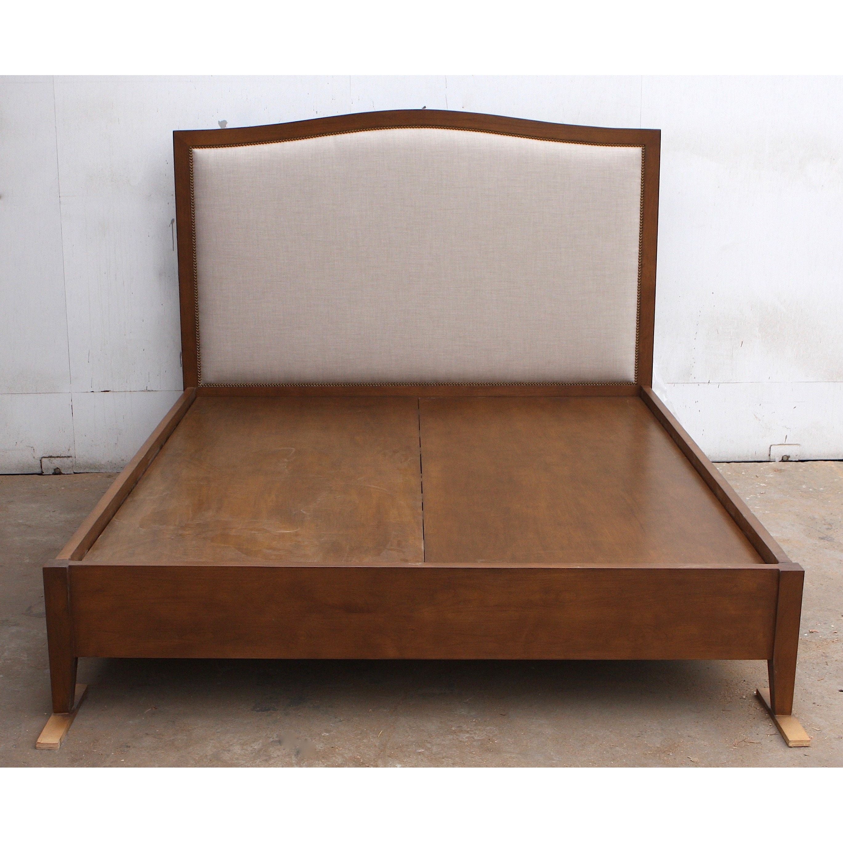 Upholstered Platform Bed with Wood Frame – Mortise \u0026 Tenon, image size:2738x2738