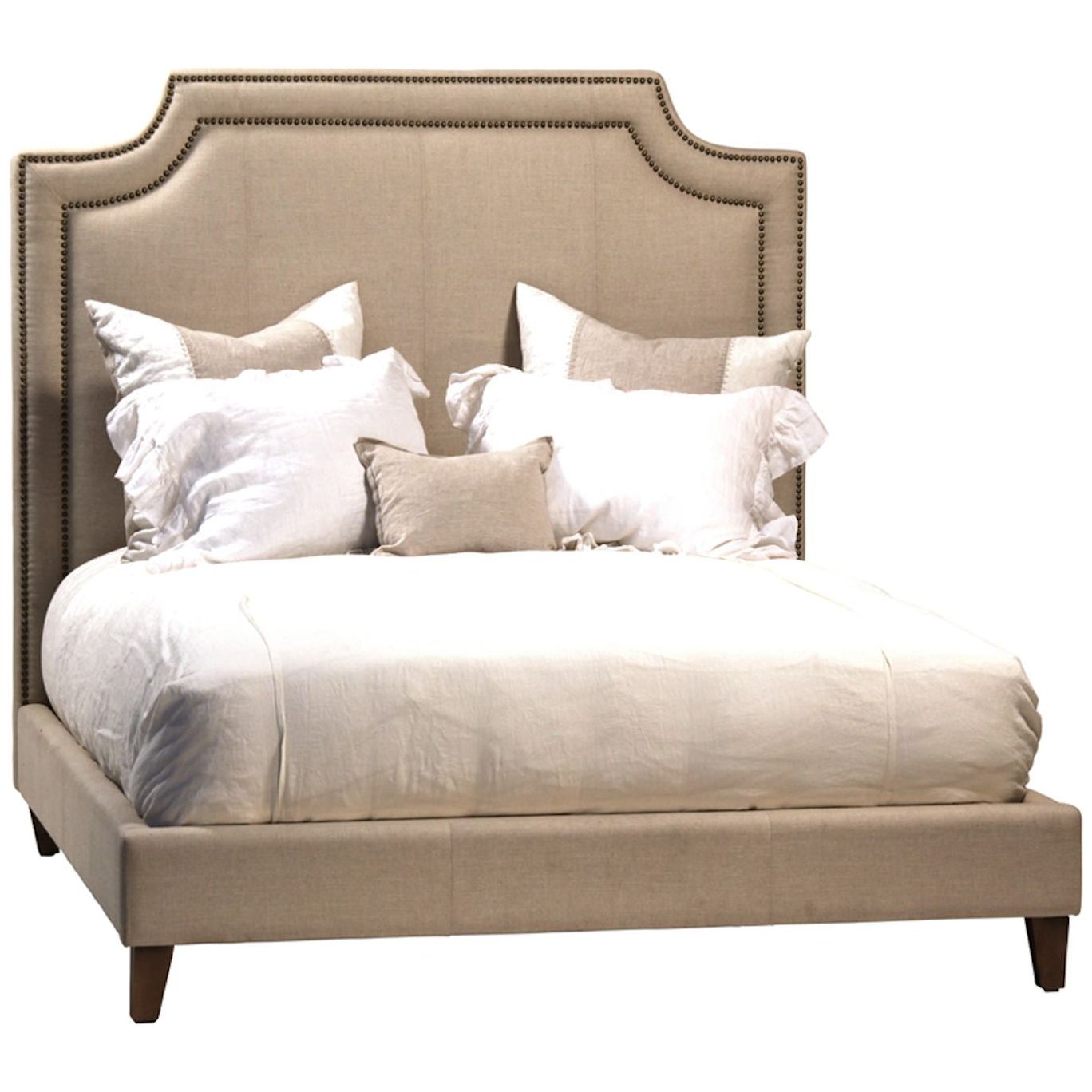 Upholstered bed with nailheads deals