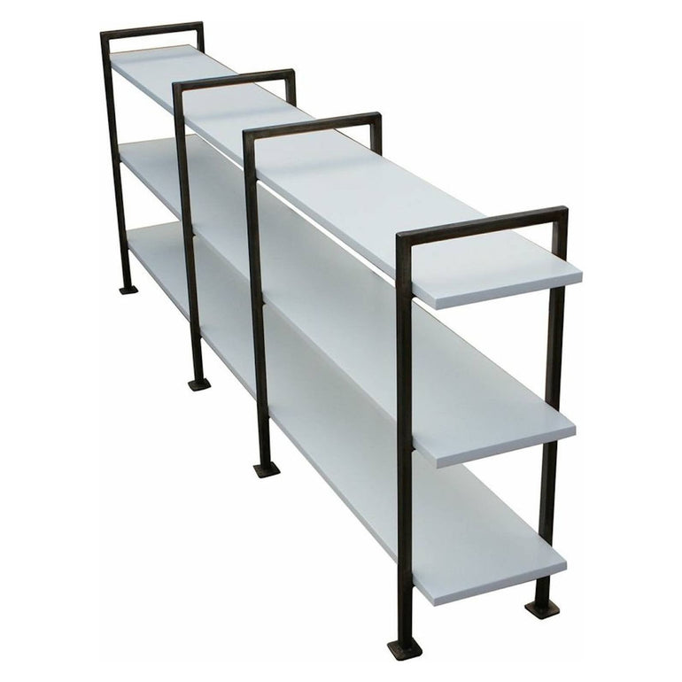 wood shelves finished in lacquer white with flat lacquer