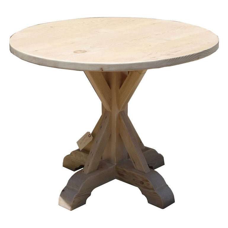 X-Base Round Reclaimed Wood Dining Table