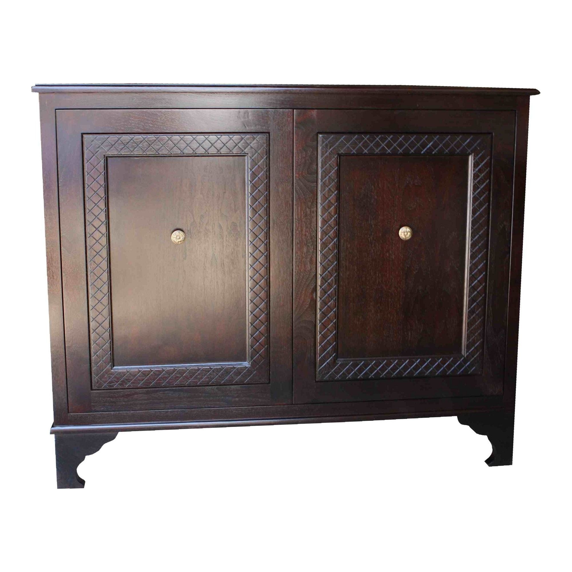 Mahogany Wood Classic Two Door Chest – Mortise & Tenon