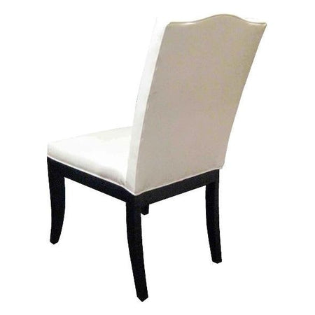 Carson, Camel back Dining Chair in Faux White Leather 