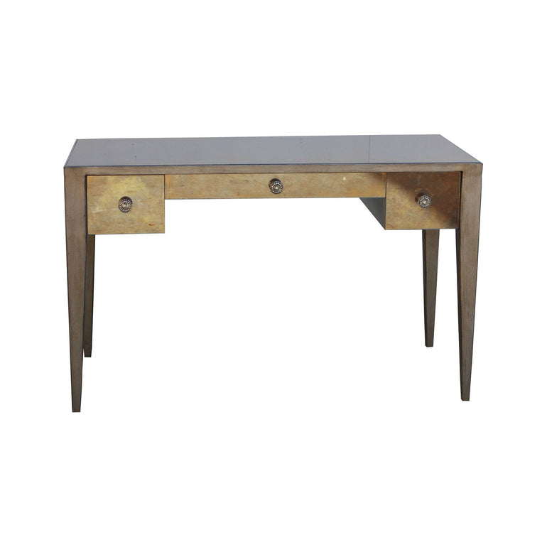 Lindsey Desk with Antique Mirror and Metal Legs