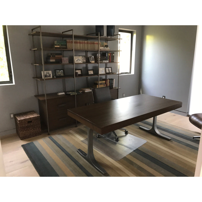 modern home office desk and bookcase 