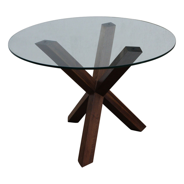 Arden Walnut Table with Glass Top