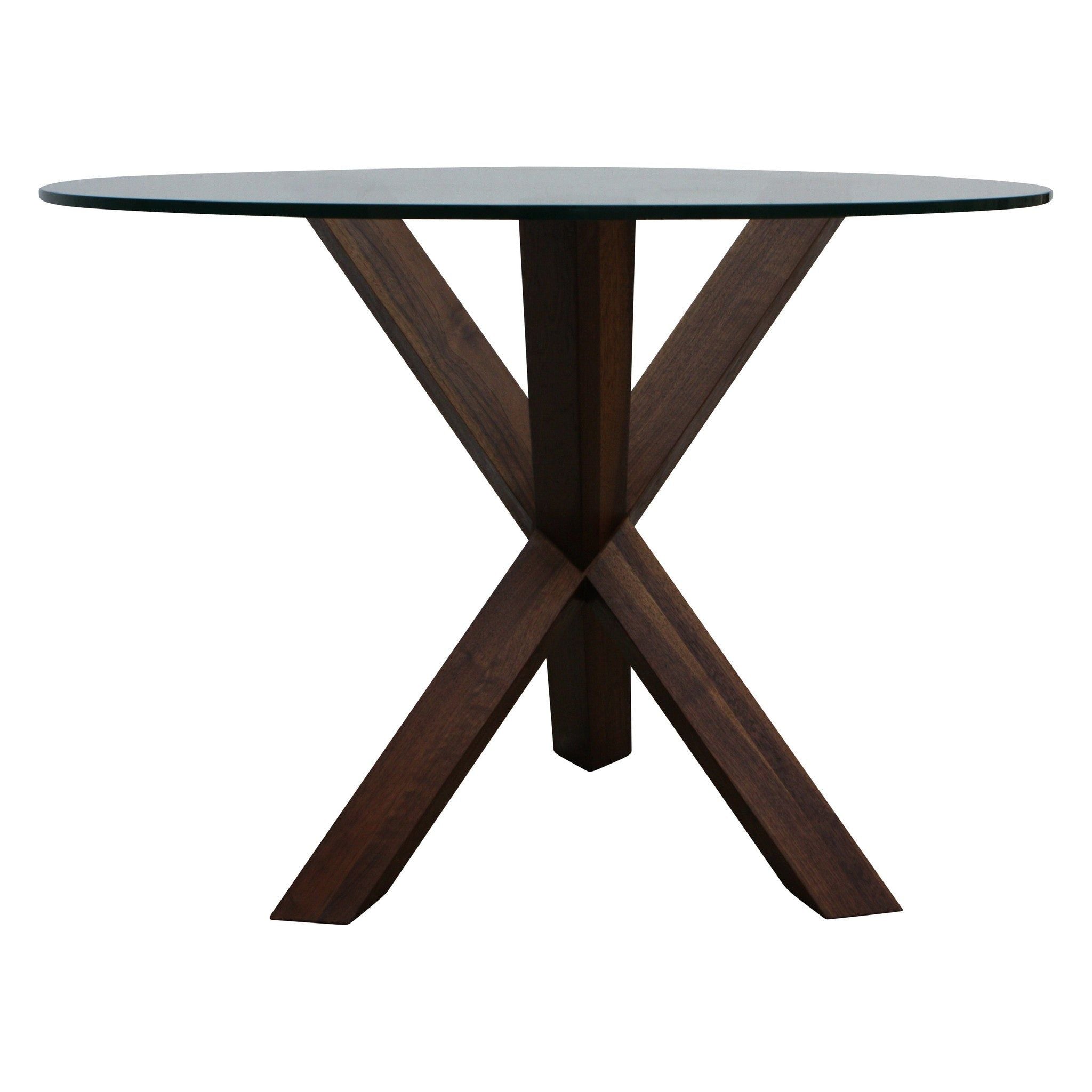 Arden Walnut Table with Glass Top