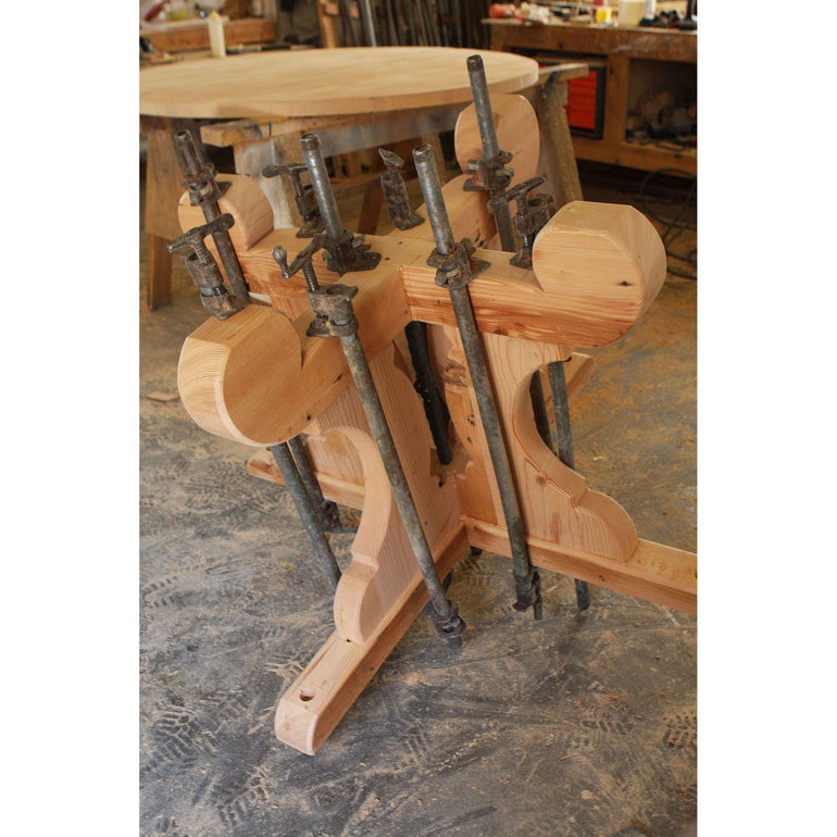 sanding a unfinished reclaimed wood top