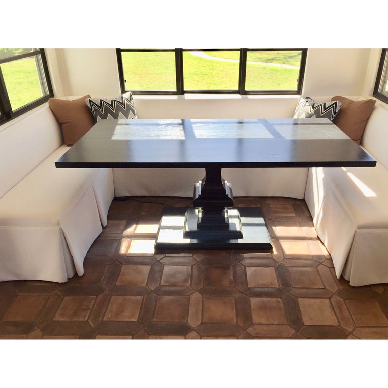 spanish kitchen banquette dining table and upholstered benches 