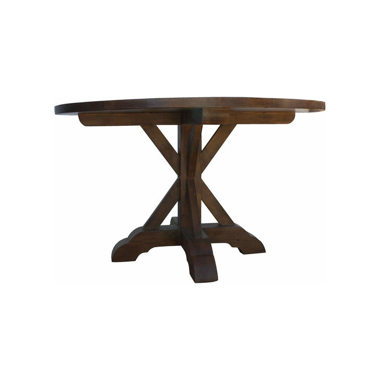 X-Base Round Reclaimed Wood Dining Table