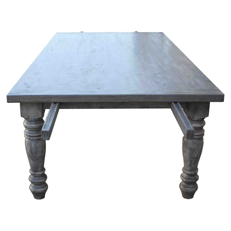 Sienna Reclaimed Wood Turned Leg Dining Table with Extension