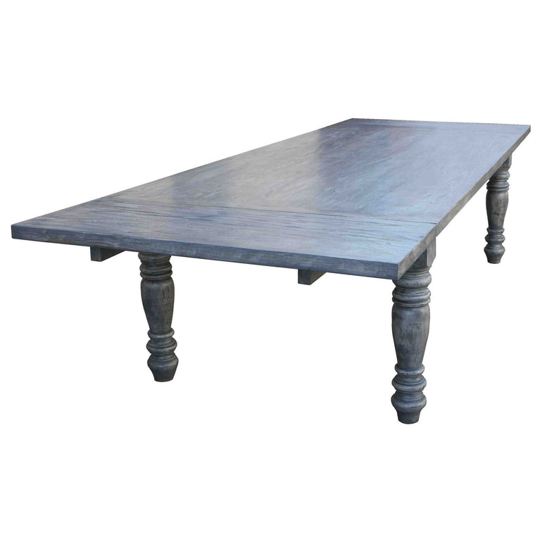 Sienna Reclaimed Wood Turned Leg Dining Table with Extension