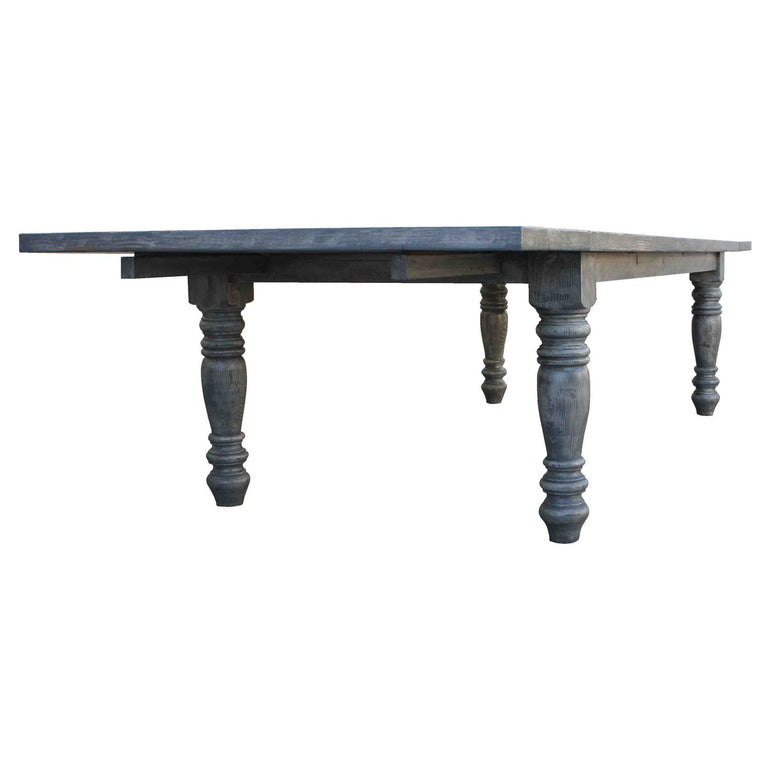 Sienna Reclaimed Wood Turned Leg Dining Table with Extension