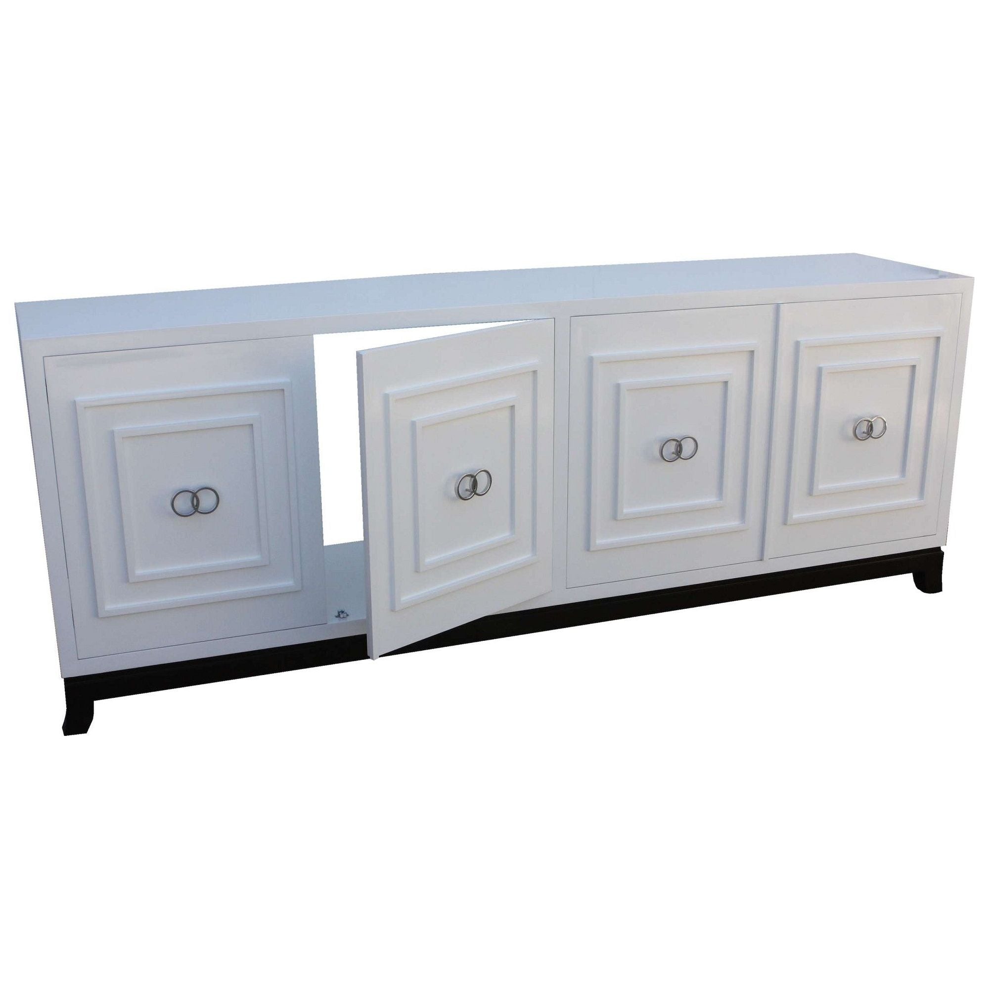 St. Croix Modern White Lacquer Credenza with Custom Hardware