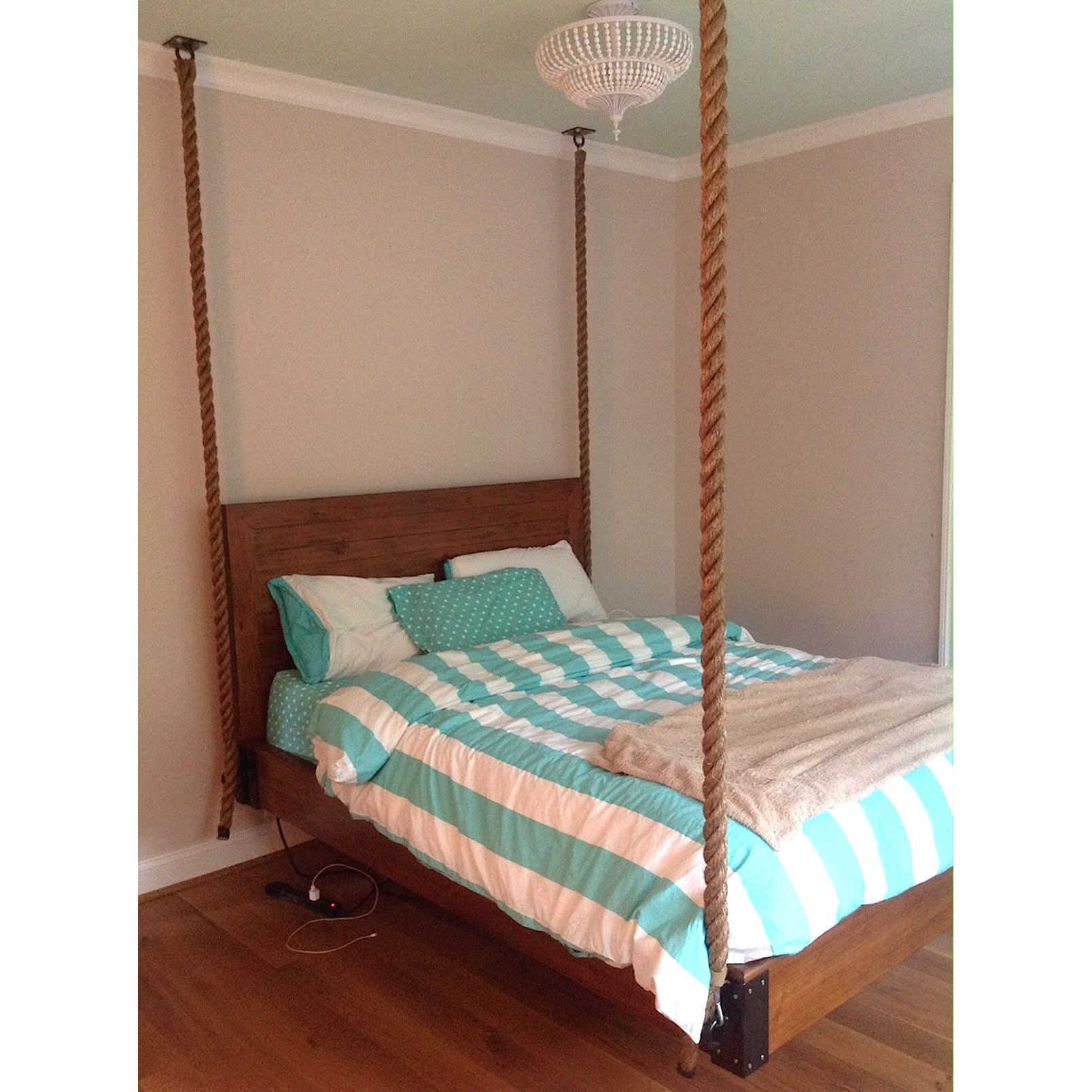 Hanging Rope Bed for Girls Bedroom – Mortise & Tenon