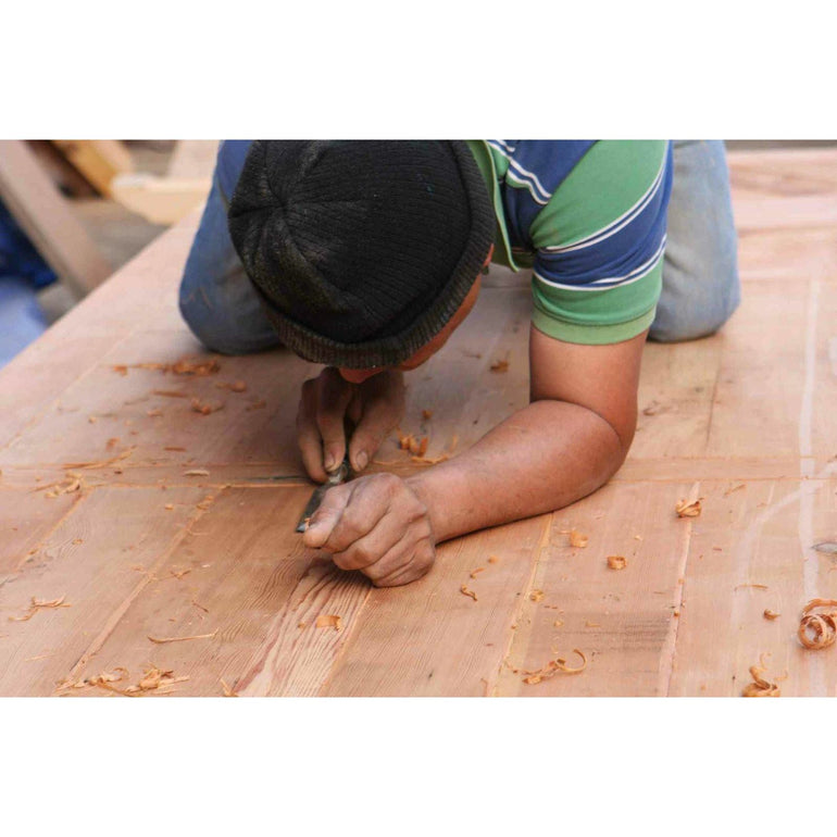 the guys get intense when distressing the tables