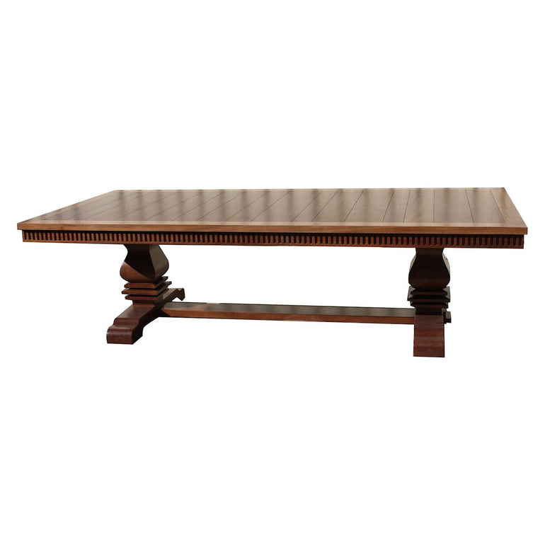 handmade solid mahogany trestle table