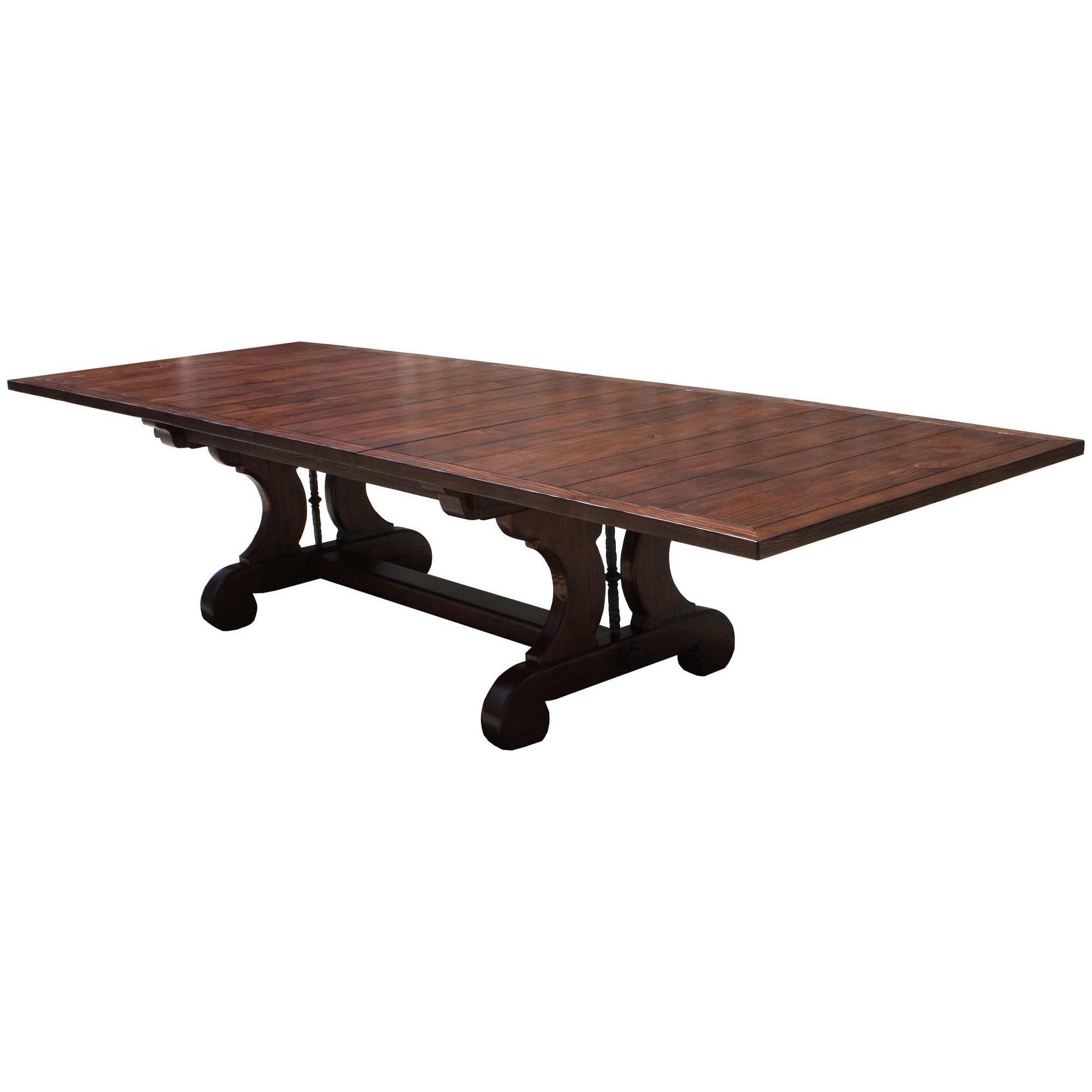 Lourdes Plank Top Trestle Dining Table in Reclaimed Wood