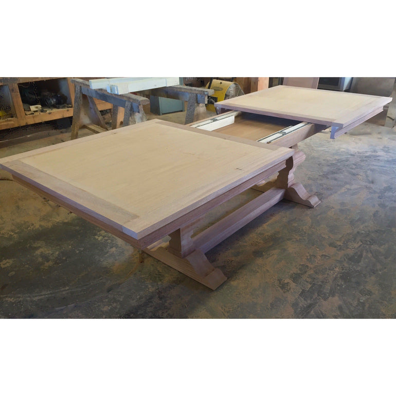 custom building classic spanish colonial trestle dining table with center extension 