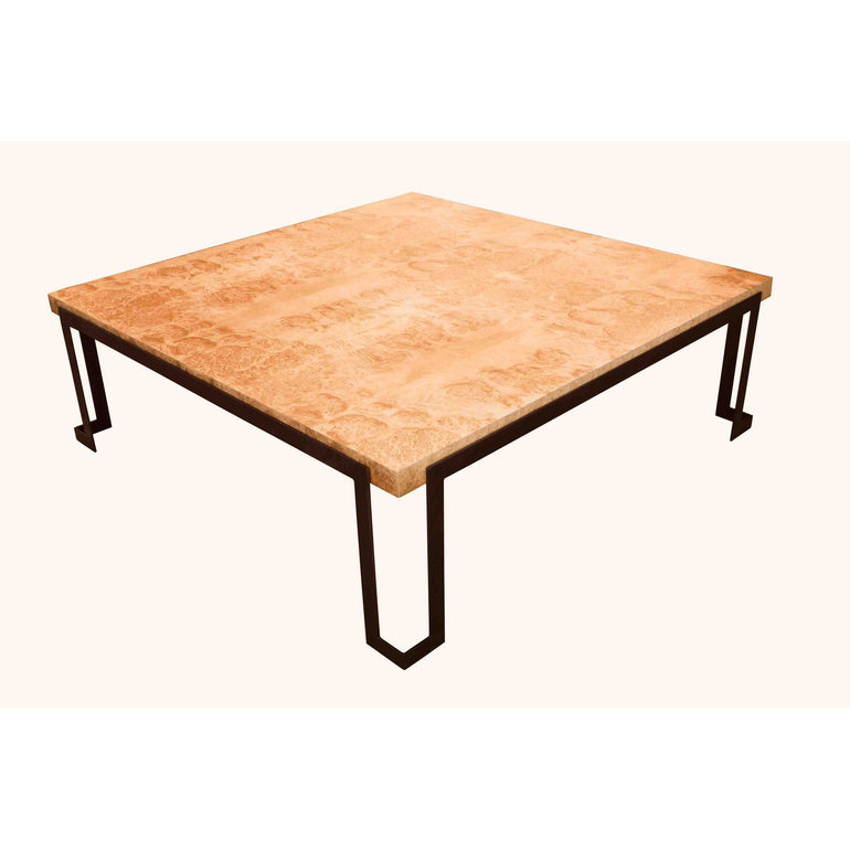 Modern Metal and Wood Coffee Table