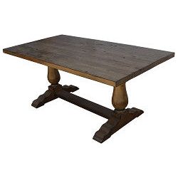 Farmhouse Trestle Dining Table in Salvaged Wood 