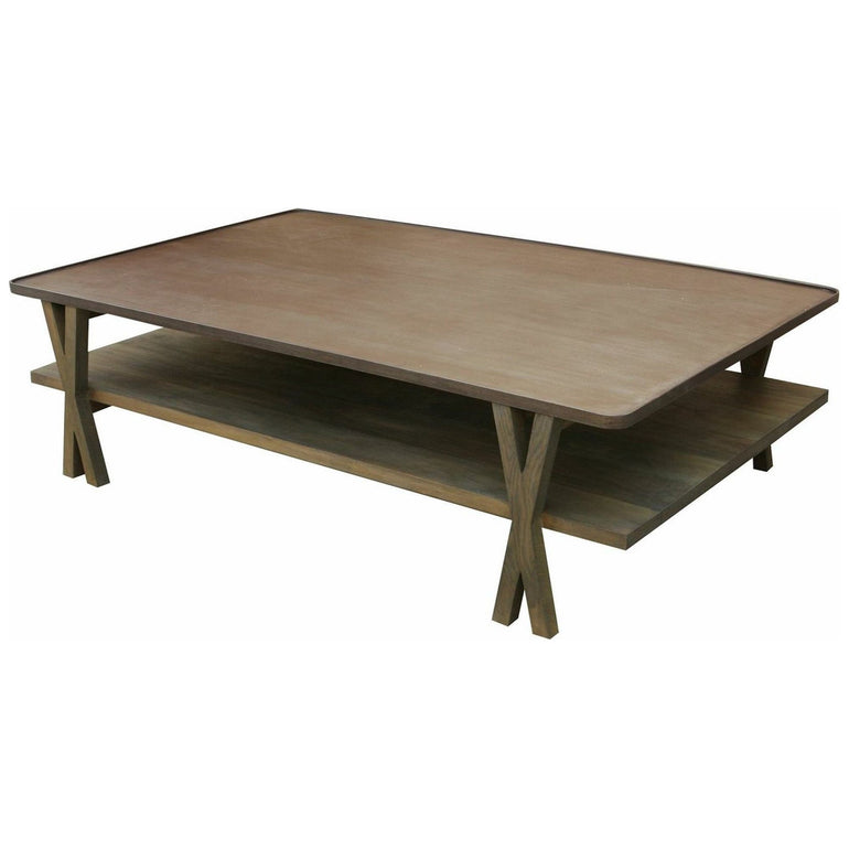 Contemporary Metal and White Oak Coffee Table