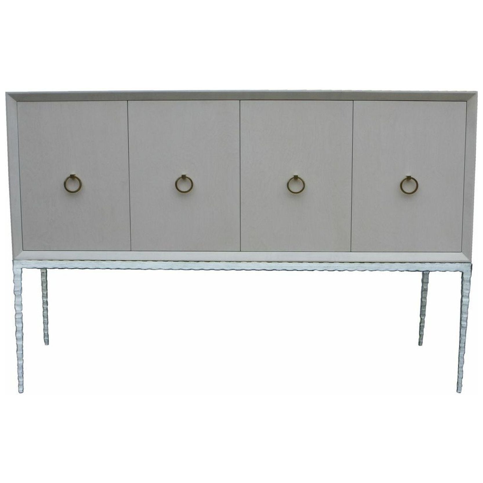 Contemporary Meredith Credenza With Hammered Metal Legs