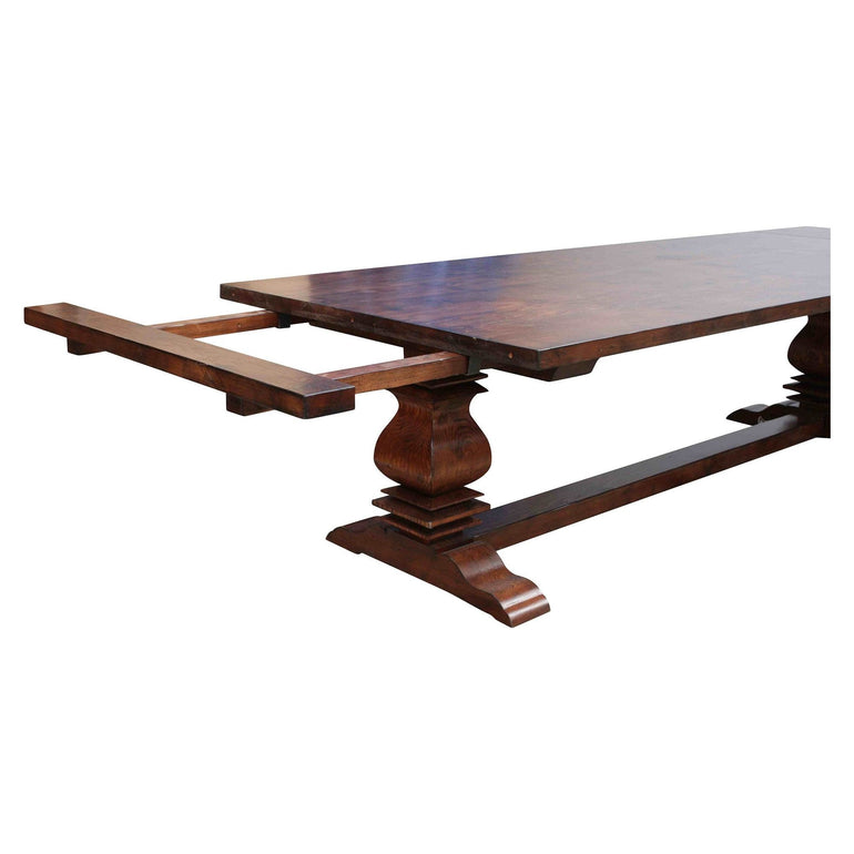 Anaheim pedestal base Reclaimed Wood Extension Dining Table 
