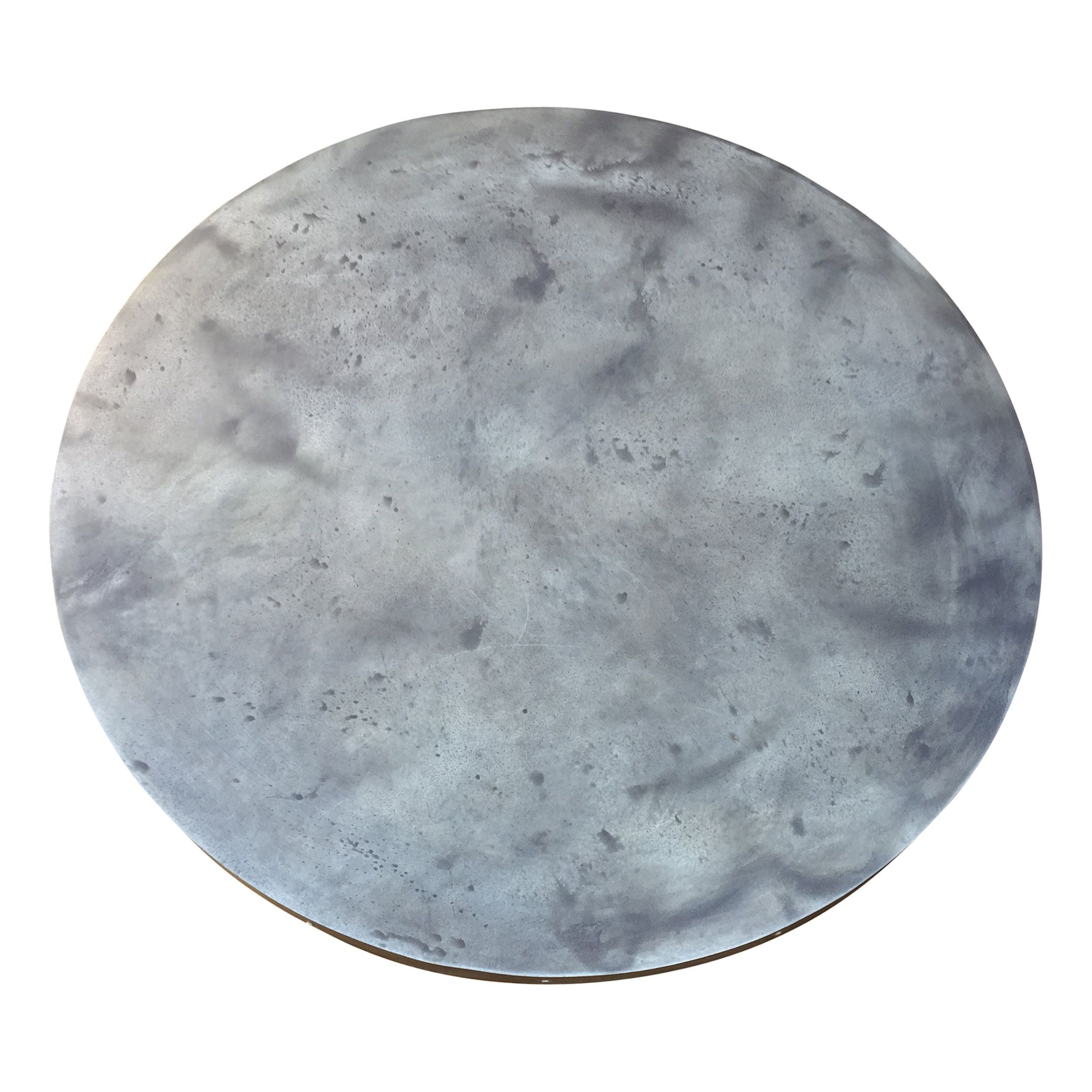 Henrik, Hammered Zinc Round Dining Table – Mortise & Tenon