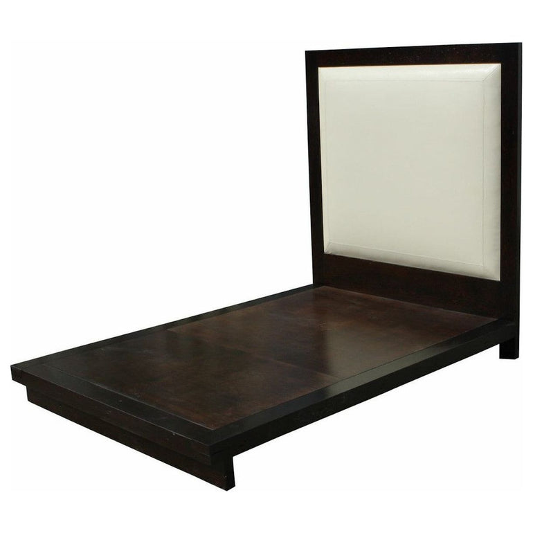 Urban Reclaimed Wood and Faux Leather Platform Bed