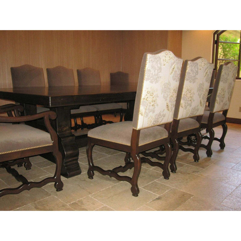 Custom Spanish Dining Table and Upholstered Chairs