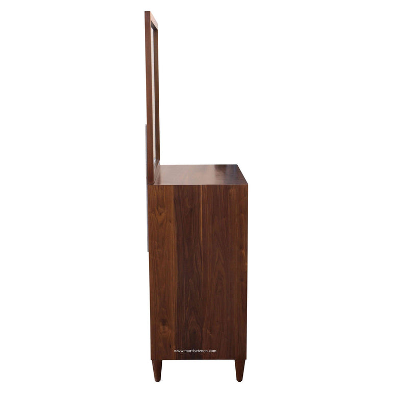 Mid Century Modern Dresser Built in Solid Walnut