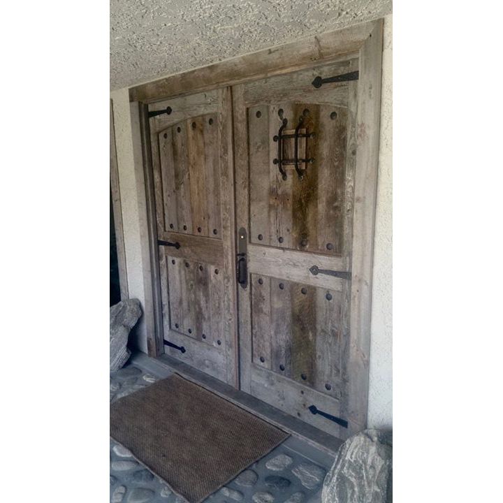 handmade custom barn wood double front doors 