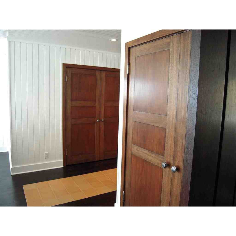 custom Mahogany closet doors in a two tone finish