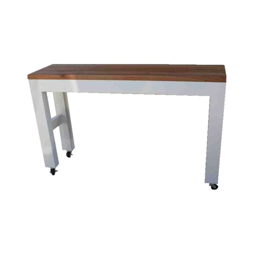 Custom Maple Wood Butcher Block Table with Steel Locking Casters ...