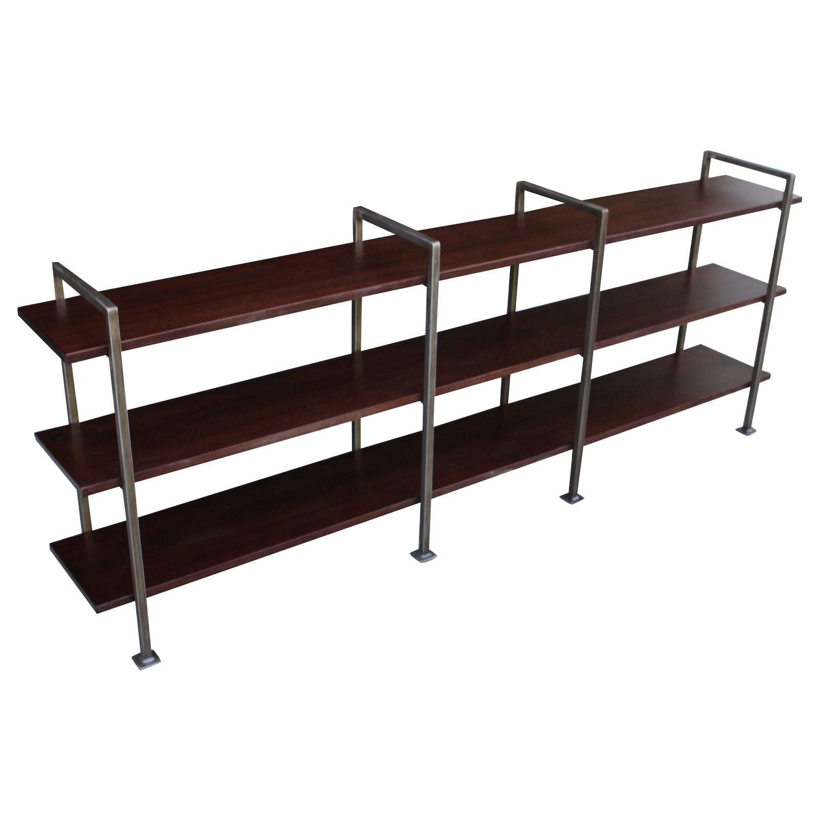 wood shelves finished in dark walnut/flat lacquer