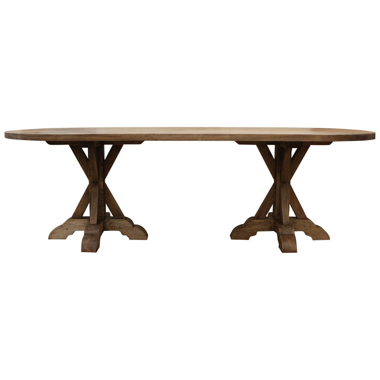 Reclaimed Wood Double Pedestal Dining Table