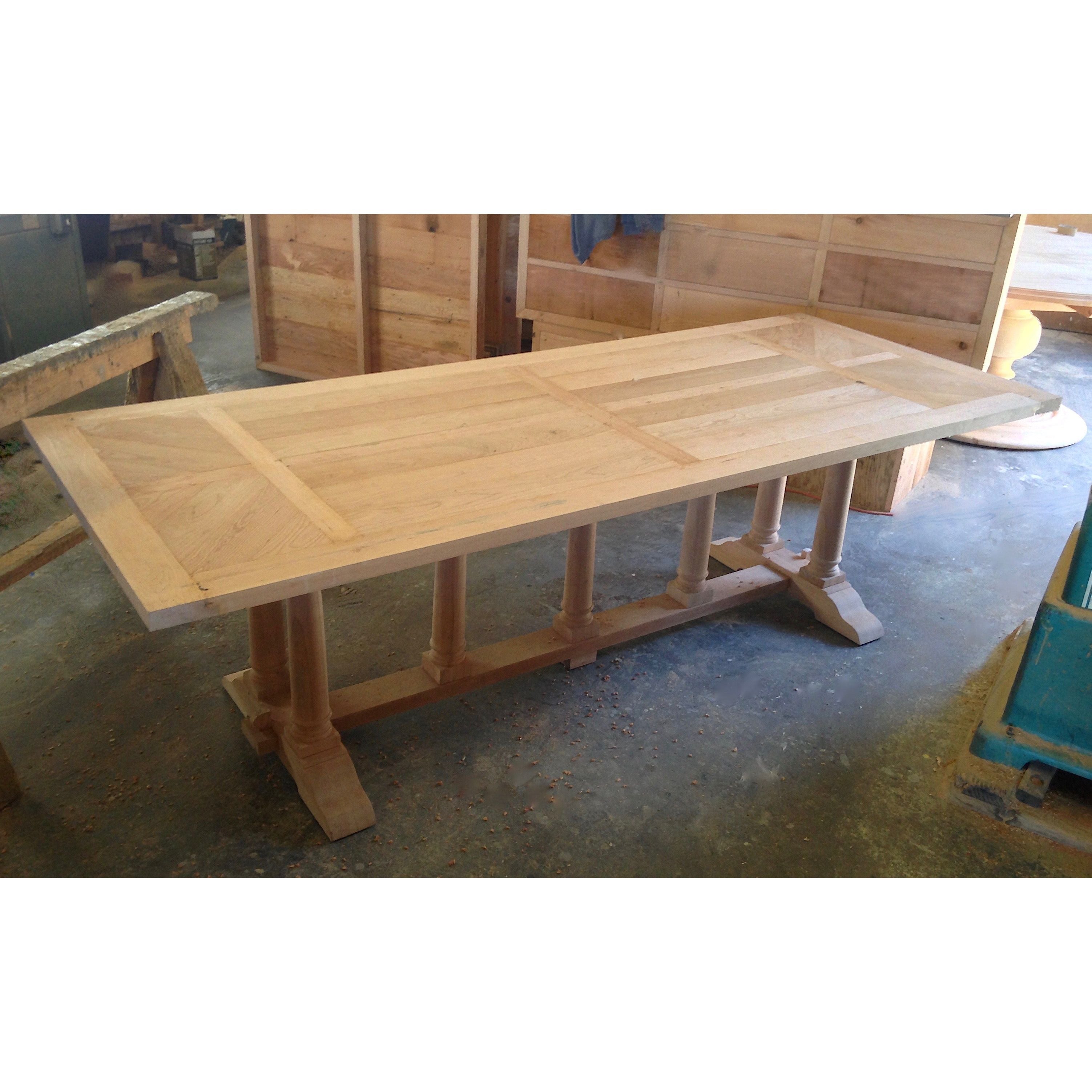 Classic Old World Trestle Dining Table An antiqued wood refectory
