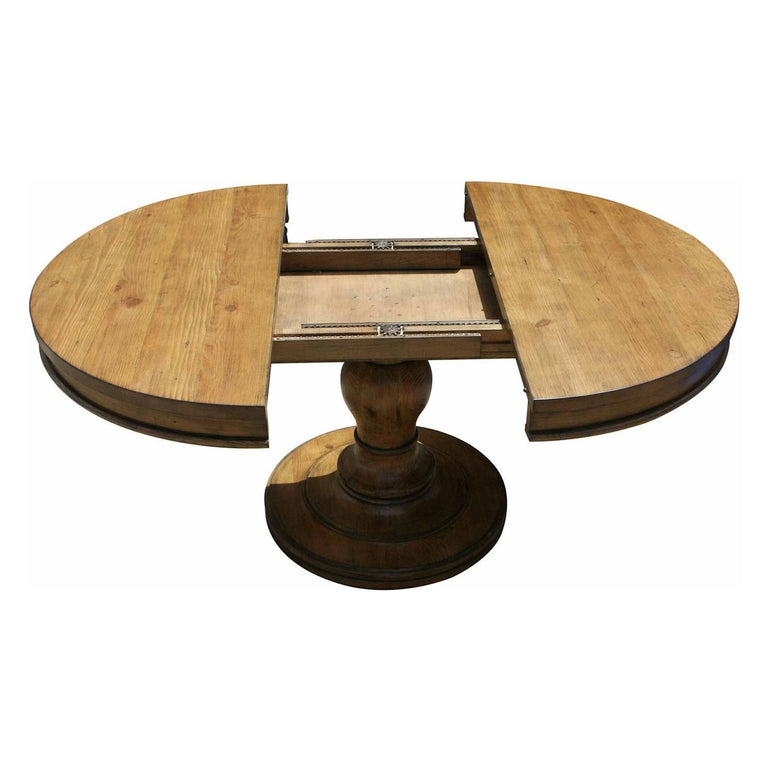 Westport Round Reclaimed Wood Extension Pedistal Table