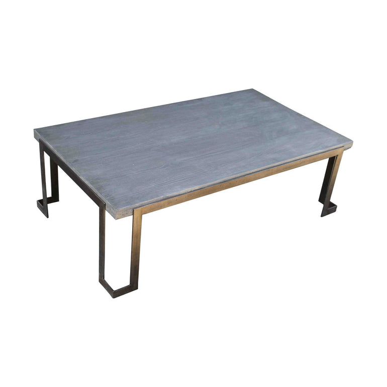 Modern Metal and Wood Coffee Table