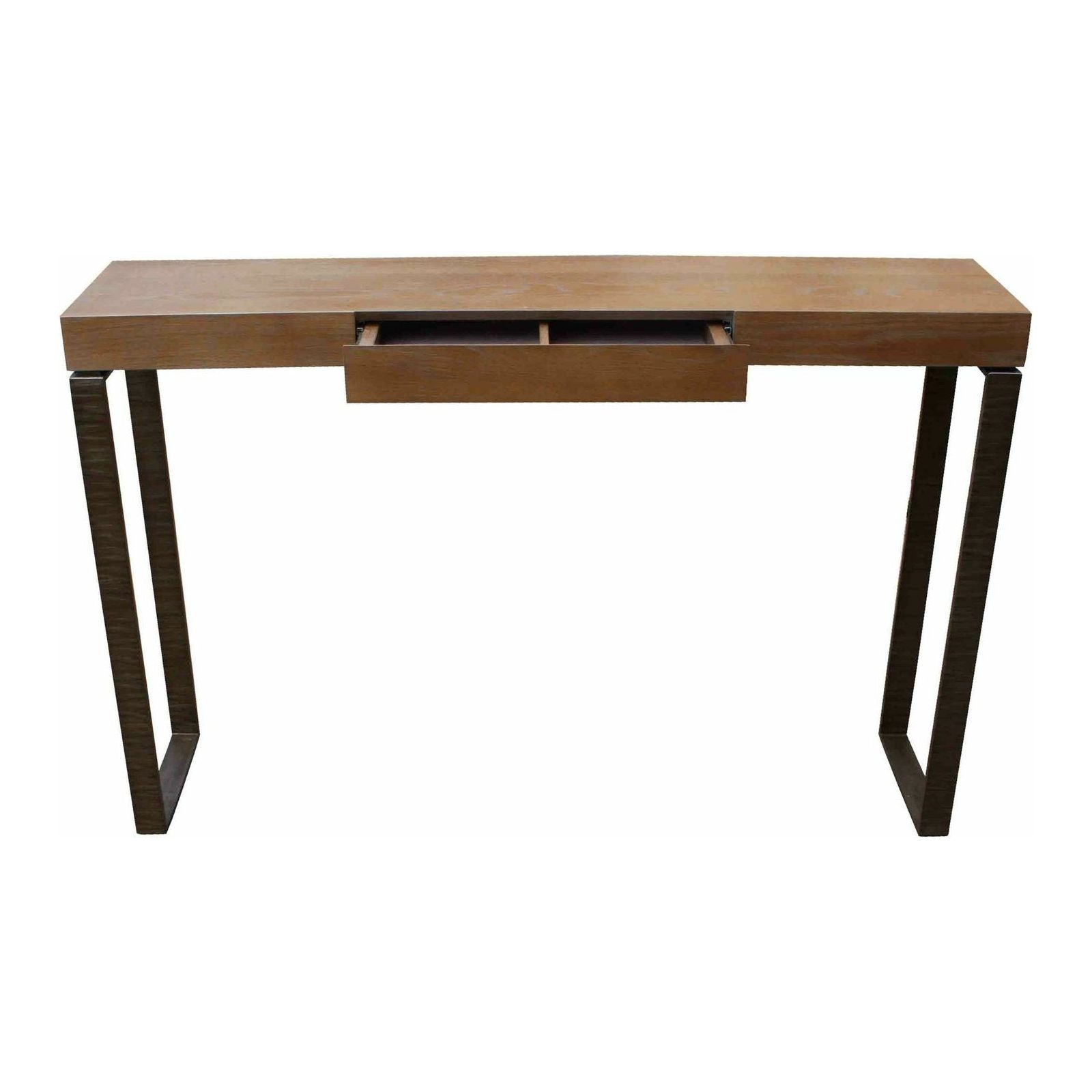 Hammered Metal and White Oak Console