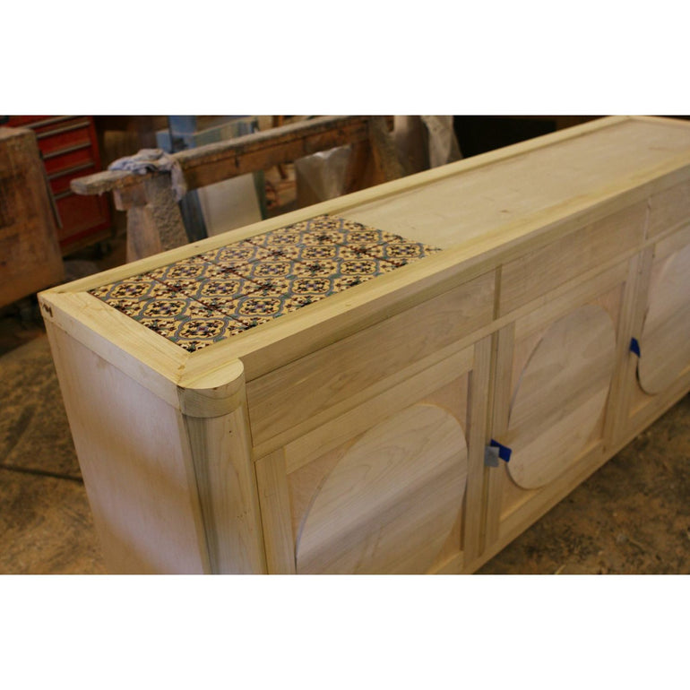 Tiling a Custom Dining Room Cabinet