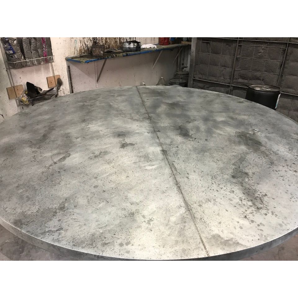 Henrik, Hammered Zinc Round Dining Table – Mortise & Tenon