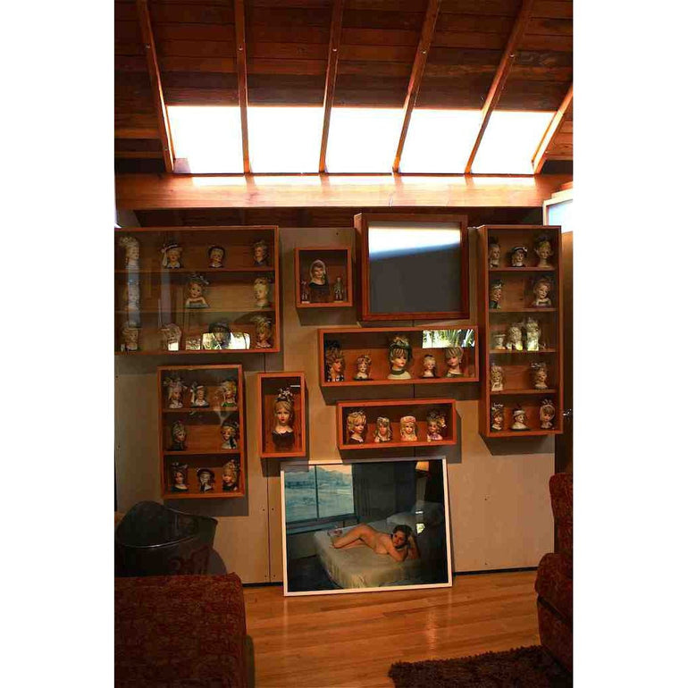 Reclaimed Wood Display Cabinets for a collection of Porcelain Heads